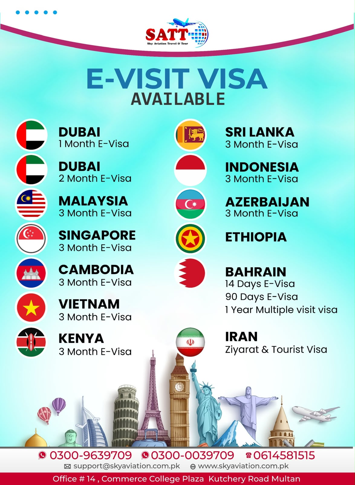 E- Tourist Visa from multan