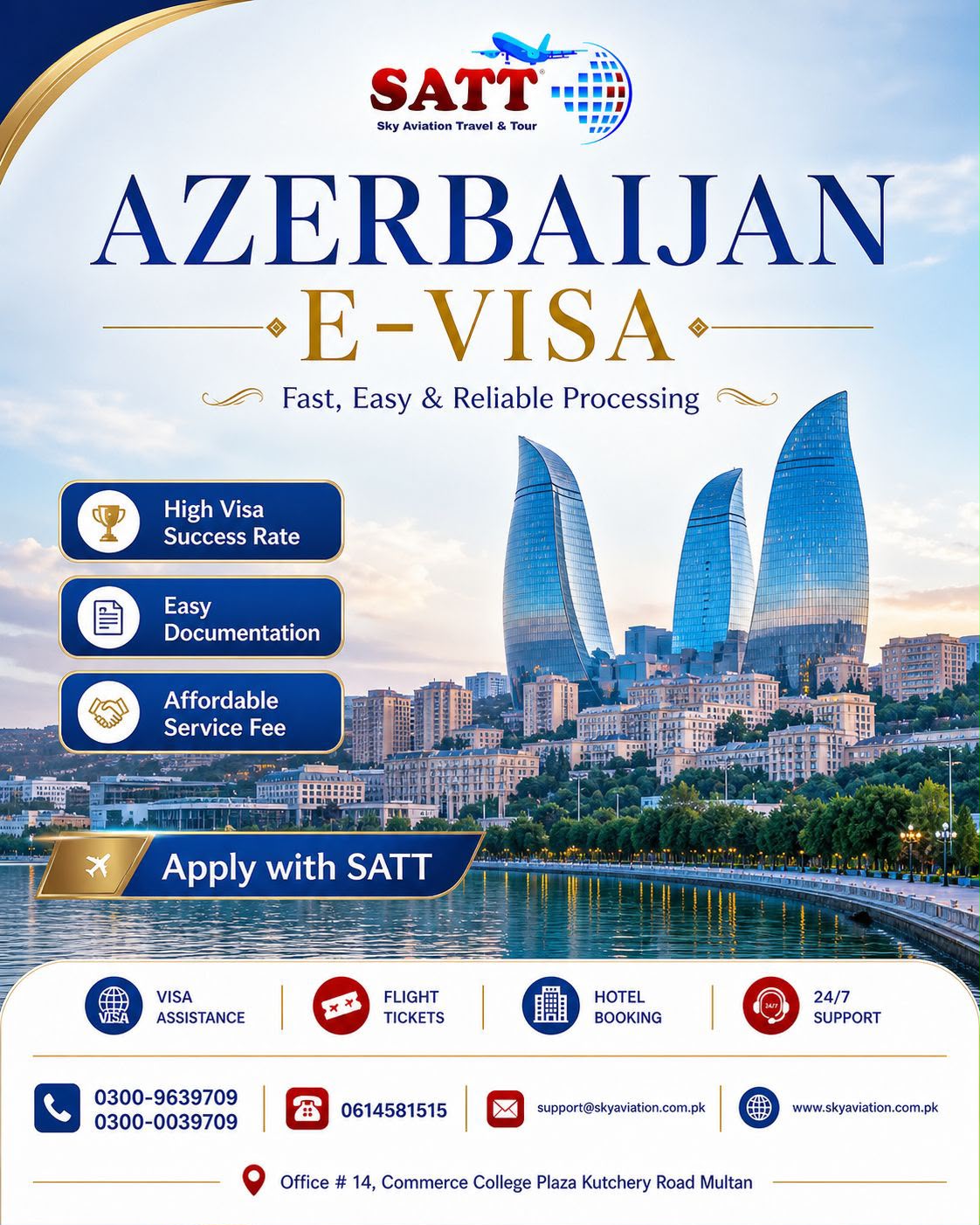 Azerbaijan E-visa from Multan
